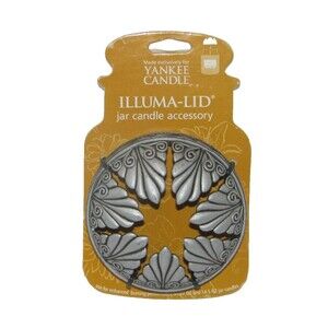 Yankee Candle Illum-lid Jar Candle Accessory Leaf Pattern Silver Jar Topper